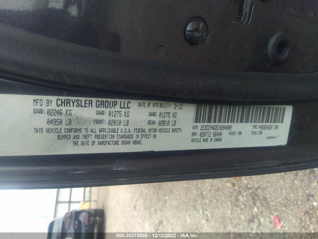 Dodge Challenger Sxt 2012 2C3CDYAG5CH204809 Image 9