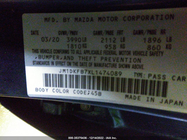 2020 Mazda CX-3, VIN: JM1DKFB7XL1474089