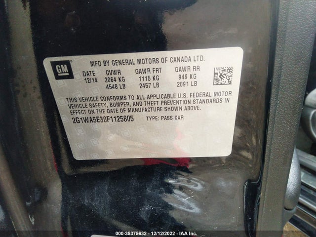 Chevrolet Impala Limited Ls 2015 2G1WA5E30F1125805 Image 8