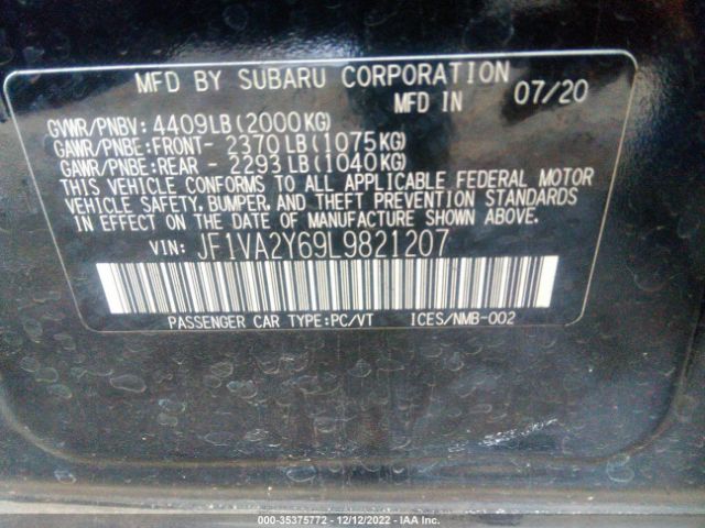 JF1VA2Y69L9821207 Subaru Wrx Sti Limited