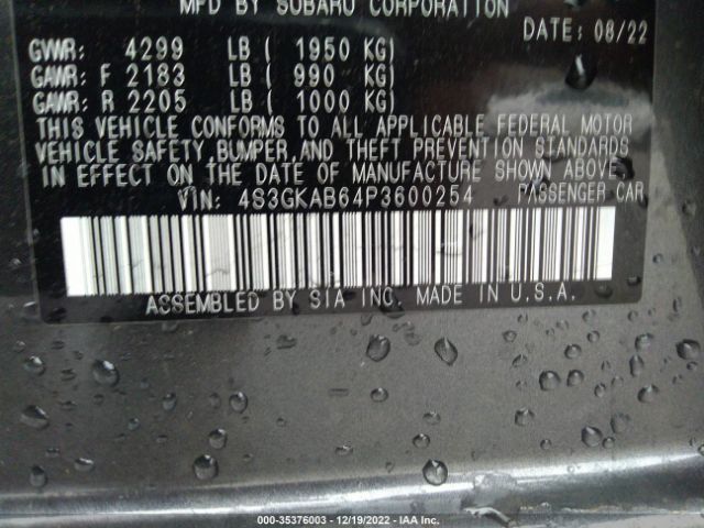 4S3GKAB64P3600254 Subaru Impreza