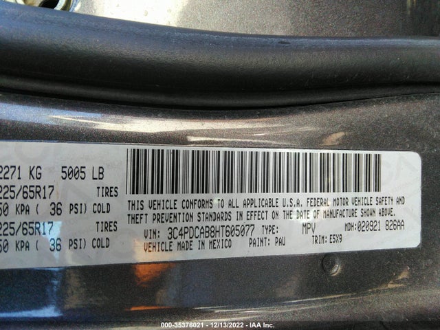 2017 Dodge Journey, VIN: 3C4PDCAB8HT605077