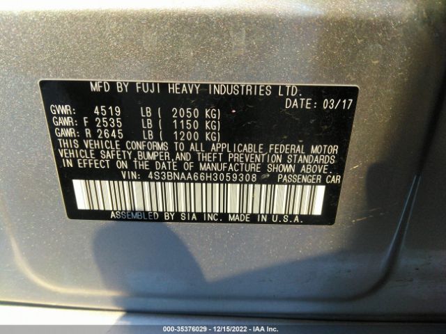 4S3BNAA66H3059308 Subaru Legacy