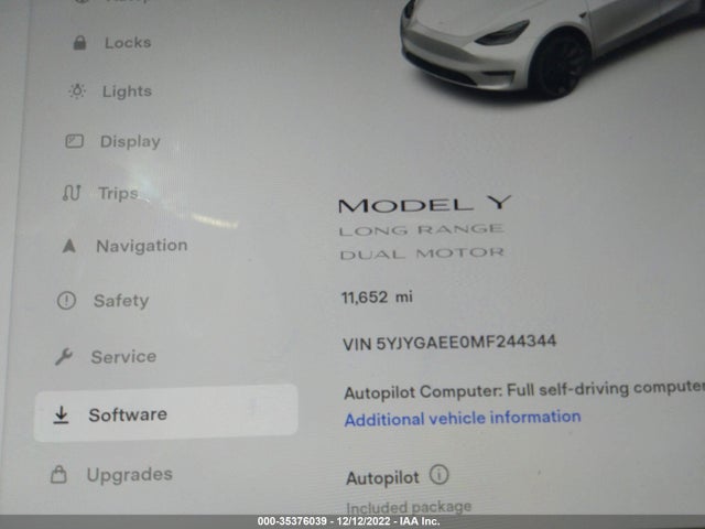 2021 Tesla Model Y, VIN: 5YJYGAEE0MF244344