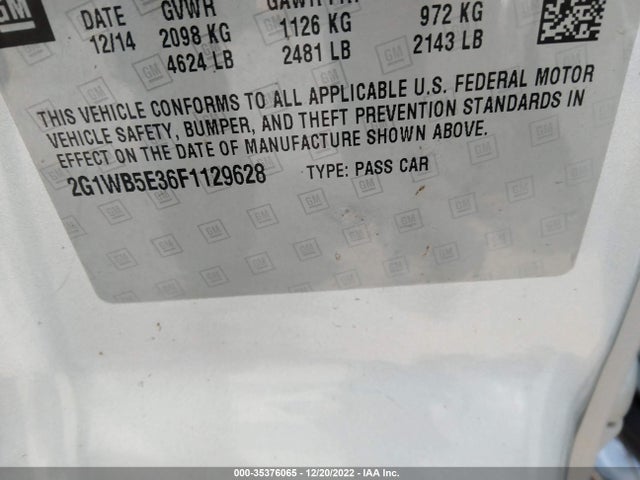 2015 CHEVROLET IMPALA LIMITED LT VIN: 2G1WB5E36F1129628