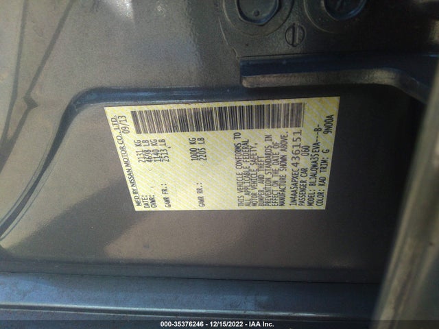 2014 NISSAN MAXIMA 3.5 S VIN: 1N4AA5APXEC436151