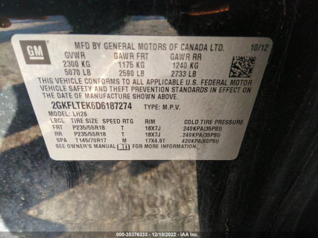2GKFLTEK6D6187274 GMC Terrain Sle