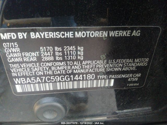 WBA5A7C59GG144180 BMW 5 Series 528i Xdrive