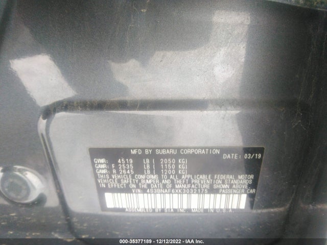 2019 Subaru Legacy, VIN: 4S3BNAF6XK3032175