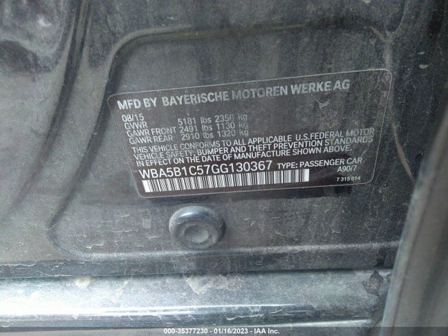 BMW 5 Series 535i 2016 WBA5B1C57GG130367 Image 9
