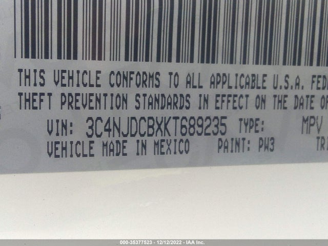 3C4NJDCBXKT689235 Jeep Compass Limited
