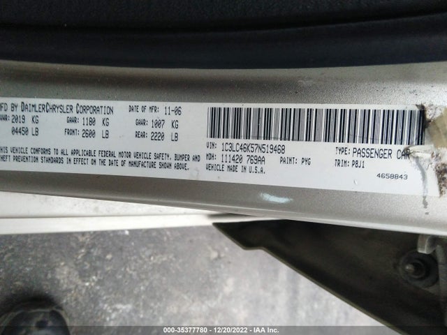 Chrysler SEBRING SDN 2007 1C3LC46K57N519468 Image 10