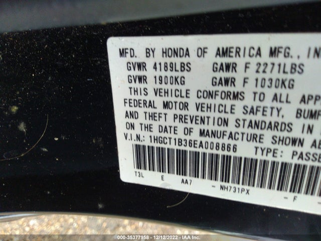 Honda Accord Coupe Lx-s 2014 1HGCT1B36EA008866 Image 9