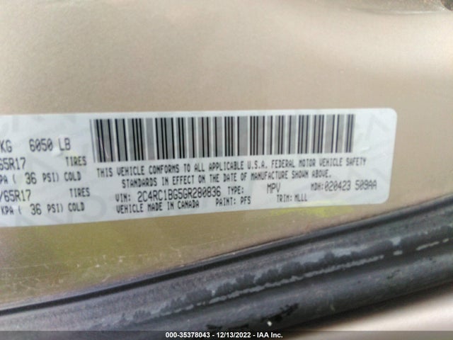 2016 Chrysler Town & Country, VIN: 2C4RC1BG5GR280836