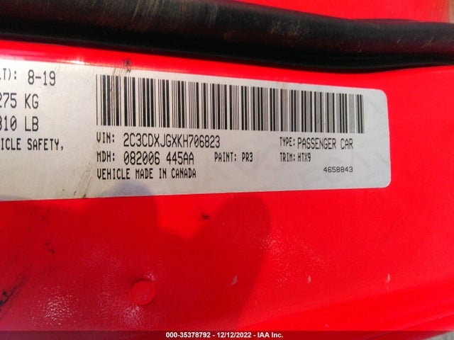 Dodge Charger Sxt 2019 2C3CDXJGXKH706823 Image 10