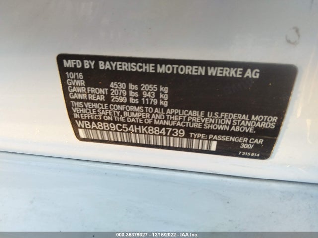 BMW 3 Series 330i 2017 WBA8B9C54HK884739 Image 9
