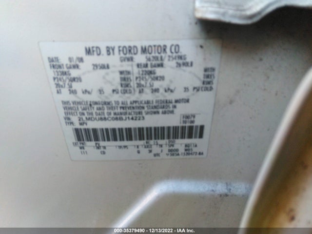 Lincoln MKX 2008 2LMDU88C08BJ14223 Image 10