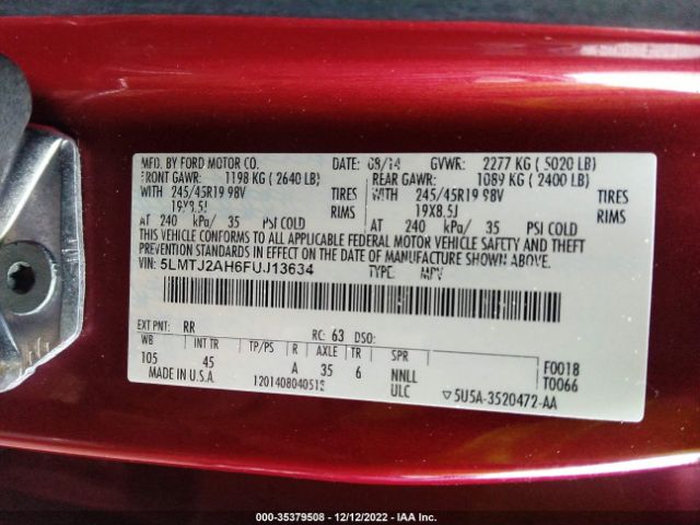 5LMTJ2AH6FUJ13634 Lincoln MKC