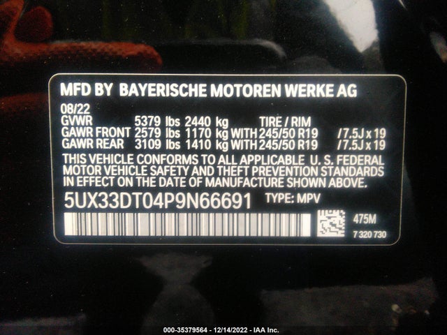 BMW X4 Xdrive30i 2023 аукцион фото