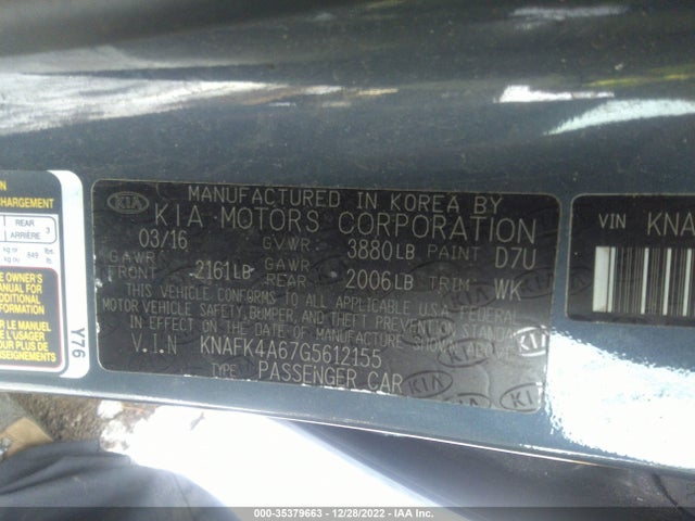 Продаж на аукціоні авто 2016 Kia Forte Lx, vin: KNAFK4A67G5612155, номер лоту: 35379663