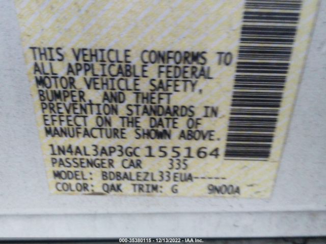 1N4AL3AP3GC155164 Nissan ALTIMA 2.5