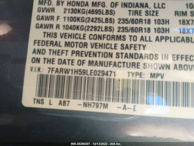 Honda CR-V EX 2020 7FARW1H59LE029471 Image 10