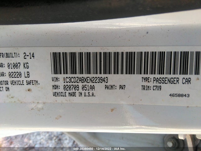 Dodge AVENGER SE 2014 1C3CDZABXEN223943 Image 9