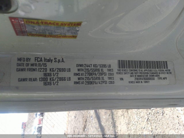 2016 Ram Promaster City, VIN: ZFBERFAT9G6B61550