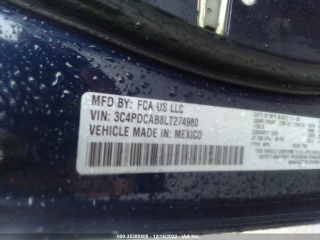 Dodge Journey Se Value 2020 3C4PDCAB8LT274980 Image 9