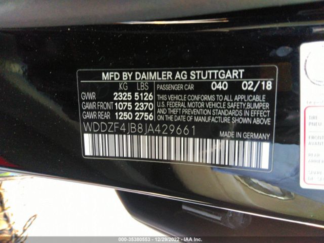 WDDZF4JB8JA429661 Mercedes-Benz E-class E 300