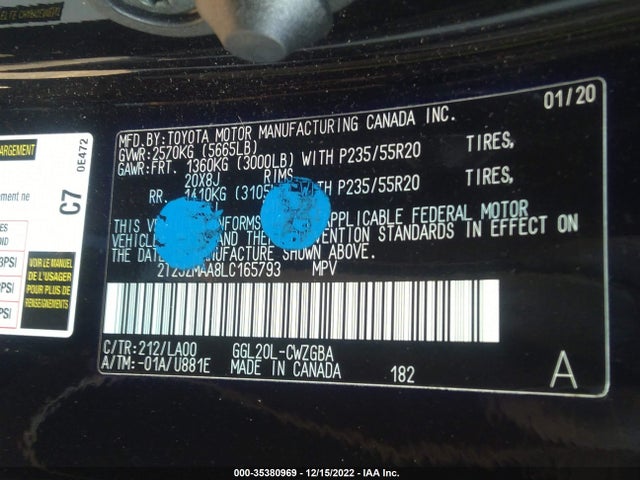 2T2JZMAA8LC165793 Lexus Rx Rx 350