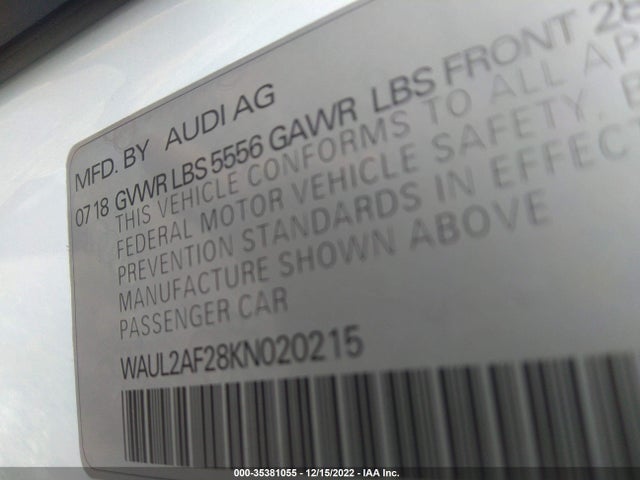 WAUL2AF28KN020215 Audi A6 Premium Plus