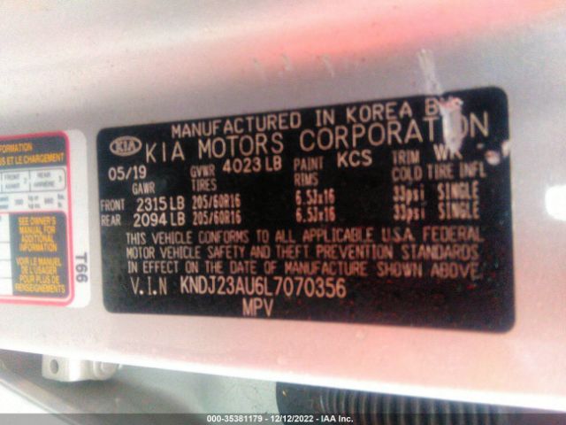 KNDJ23AU6L7070356 KIA SOUL LX