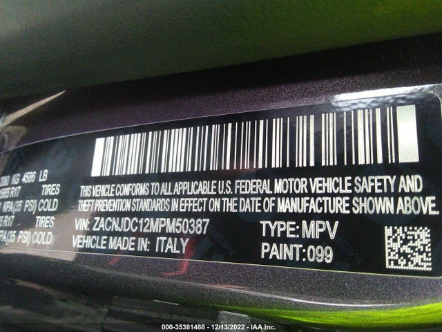2021 Jeep Renegade, VIN: ZACNJDC12MPM50387