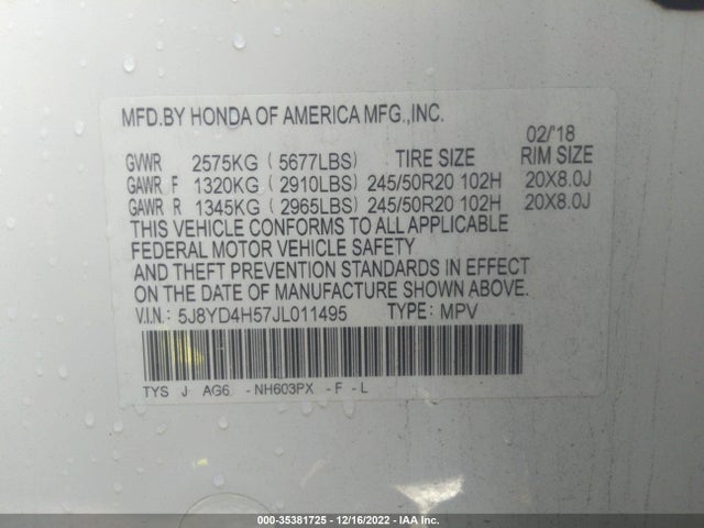 2018 Acura MDX, VIN: 5J8YD4H57JL011495