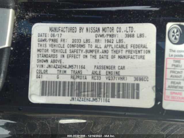 2018 Nissan Z, VIN: JN1AZ4EH4JM571164