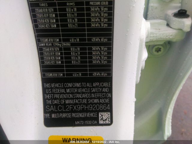 SALCL2FX9PH920864 Land Rover DISCOVERY SPORT