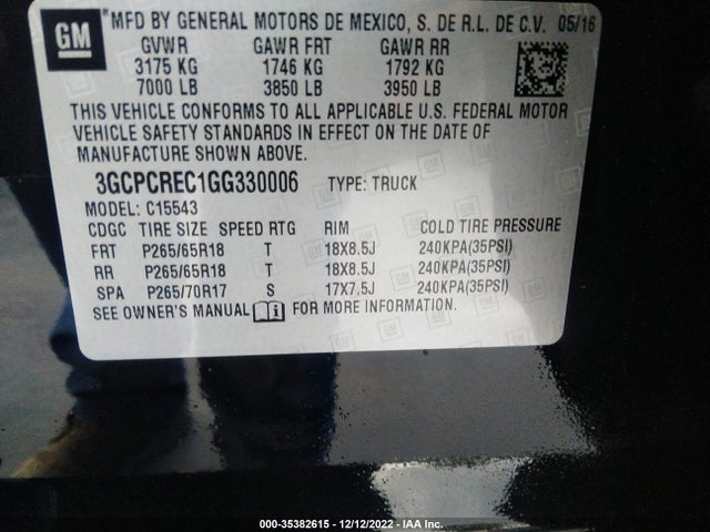 Chevrolet Silverado 1500 Lt 2016 3GCPCREC1GG330006 Image 9
