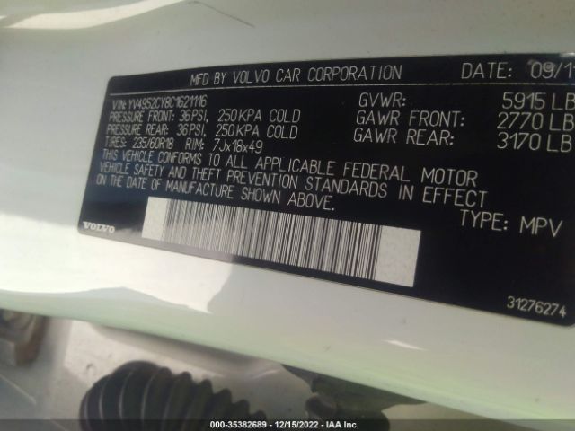 YV4952CY8C1621116 Volvo XC90