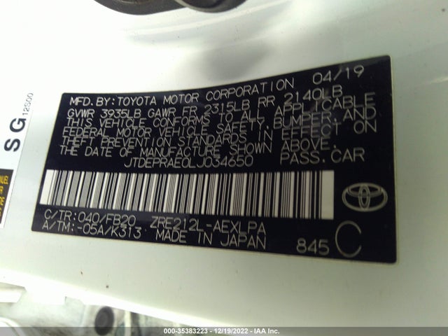 Toyota COROLLA LE 2020 JTDEPRAE0LJ034650 Image 11