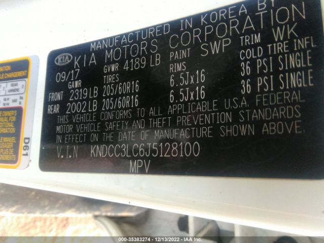 KNDCC3LC6J5128100 KIA NIRO EX