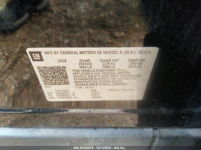 Chevrolet EQUINOX LT 2019 3GNAXKEVXKL196963 Image 9
