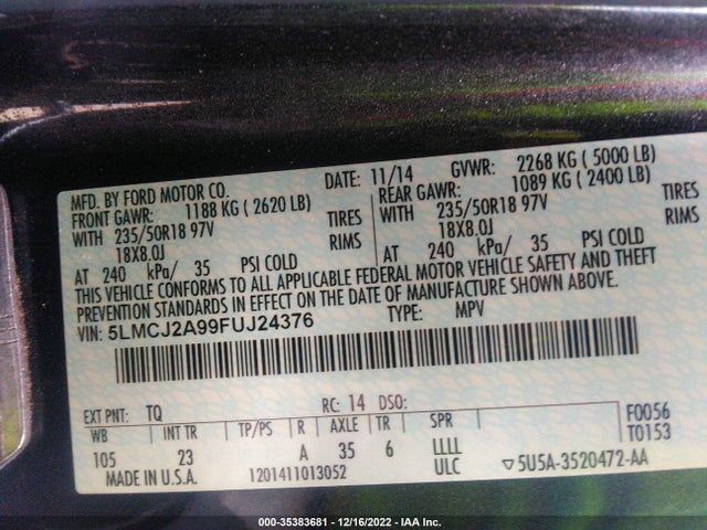 Lincoln MKC 2015 5LMCJ2A99FUJ24376 Image 10