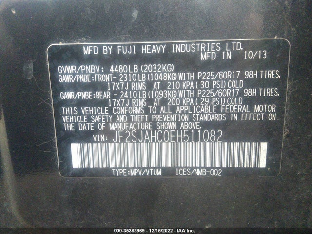 Subaru Forester 2.5i Limited 2014 JF2SJAHC0EH511082 Image 11