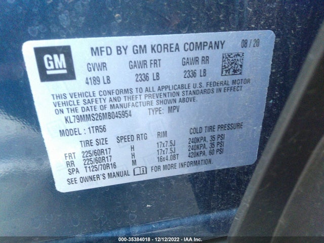 Chevrolet Trailblazer Ls 2021 KL79MMS26MB045954 Image 9