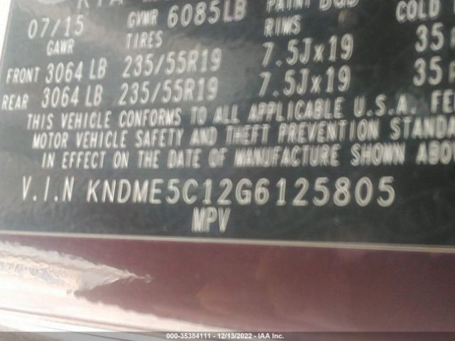 KNDME5C12G6125805 KIA Sedona Sx-l