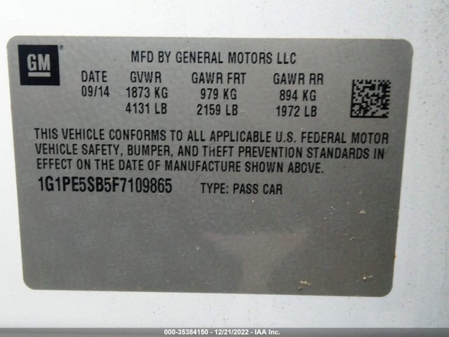 Chevrolet Cruze 2lt Auto 2015 1G1PE5SB5F7109865 Image 9