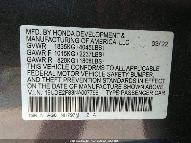 19UDE2F83NA007796 Acura Ilx Package