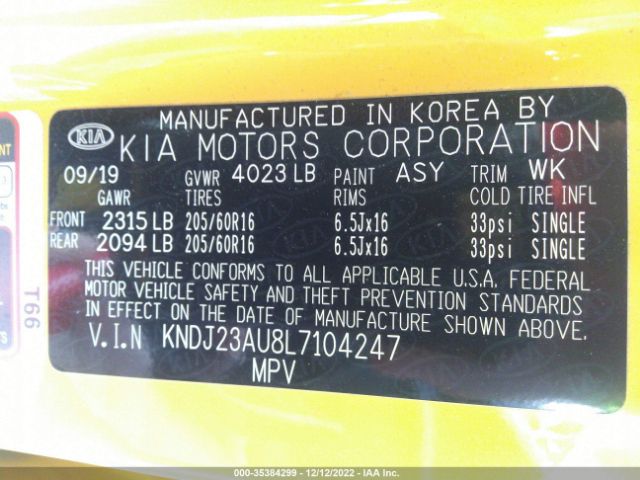 KNDJ23AU8L7104247 KIA SOUL S