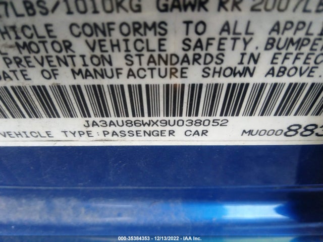 JA3AU86WX9U038052 Mitsubishi LANCER GTS